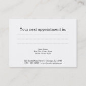 Carte de rendez-vous du coiffeur (Dos)