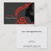 Carte de rendez-vous du coiffeur (brique de feu) (Devant / Derrière)
