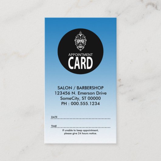 carte de rendez-vous du crâne punk barber (Devant)