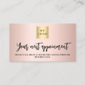 Carte de rendez-vous du logo d'entreprise en or ro (Devant)