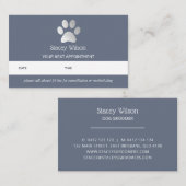 Carte de rendez-vous du logo Empreinte de patte bl (Devant / Derrière)