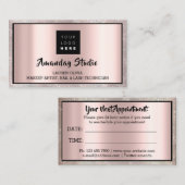 Carte de rendez-vous du logo Eyelash de maquillage (Devant / Derrière)