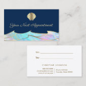 carte de rendez-vous du logo seashell des vagues o (Devant / Derrière)