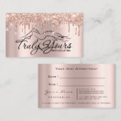 Carte de rendez-vous du Rose de fermeture de carro (Devant / Derrière)