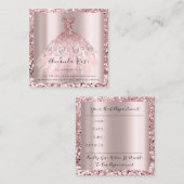 Carte de rendez-vous du Rose du planificateur d'év (Devant / Derrière)