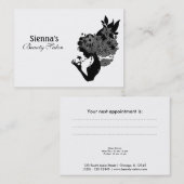 Carte de rendez-vous du salon de beauté (noir) (Devant / Derrière)