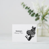 Carte de rendez-vous du salon de beauté (noir) (Debout devant)