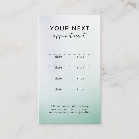 Carte de Rendez-vous du Salon de Beauté Simple Gra (Devant)