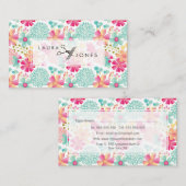 Carte de rendez-vous du salon de coiffure florale (Devant / Derrière)