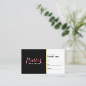 Carte de rendez-vous du salon Glam Black Pink Gold (Debout devant)