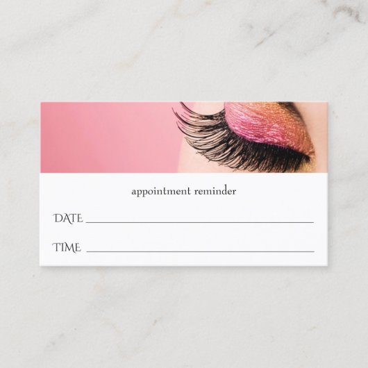Carte de rendez-vous du salon Lash Extensions (Devant)