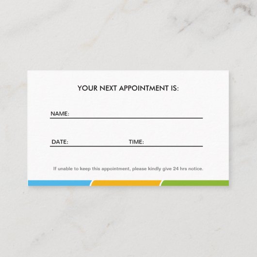 Carte de rendez-vous du service de remise pour ani (Dos)