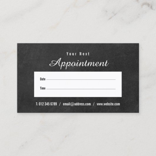 Carte de rendez-vous du tableau de bord de script (Devant)