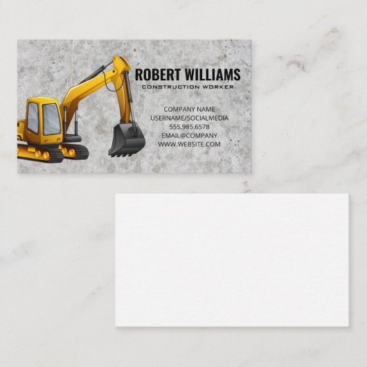 Carte De Rendez-vous Earth Mover | Machines de construction (Devant / Derrière)