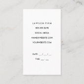 Carte De Rendez-vous Échelles de justice | Avocat | MARBRE BLANC (Dos)