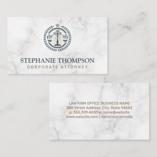 Carte De Rendez-vous Échelles de justice | Cabinet de droit Entreprise (Devant / Derrière)