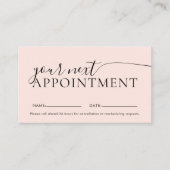 Carte De Rendez-vous Écran moderne chic rose pâle (Devant)