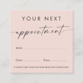 Carte De Rendez-vous Écriture manuscrite logo personnalisé clair rose p (Devant)
