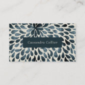 Carte De Rendez-vous Elégant bleu marine Abstrait moderne (Dos)