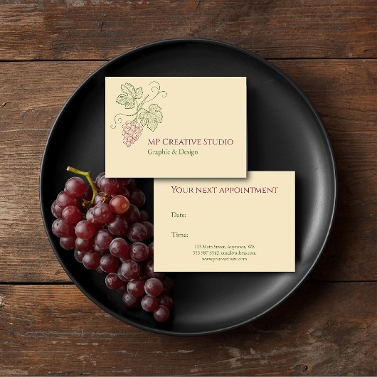 Carte De Rendez-vous Elegant Botanical Grapevine Design