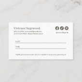 Carte De Rendez-vous Elegant Botanical Monogram Crest Photo (Dos)