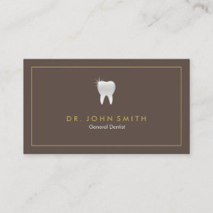 Carte De Rendez-vous Elégant Brown brillant dentition dentaire cadre de