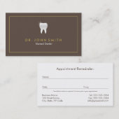 Carte De Rendez-vous Elégant Brown brillant dentition dentaire cadre de (Devant / Derrière)