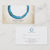 Carte De Rendez-vous Elégant Cercles Géométriques Bleus Professionnel (Devant / Derrière)