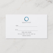 Carte De Rendez-vous Elégant Cercles Géométriques Bleus Professionnel (Dos)