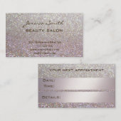Carte de rendez-vous élégant chic faux glittery (Devant / Derrière)