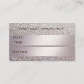 Carte de rendez-vous élégant chic faux glittery (Dos)