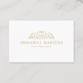 Carte De Rendez-vous Elegant Crown Salon White (Devant)