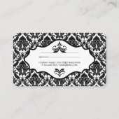 Carte De Rendez-vous Elégant Damask avec Monogramme (carte de rendez-vo (Dos)