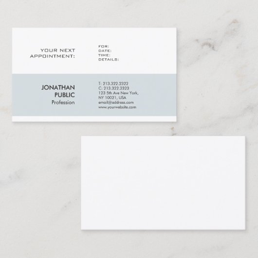 Carte De Rendez-vous Elégant Design simple Nomination Rappel Plat (Devant / Derrière)