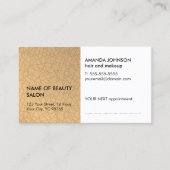Carte De Rendez-vous Elégant Faux Gold Texturé Coiffure Beauté (Devant)