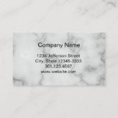 Carte De Rendez-vous Élégant Faux Marbre blanc Professionnel (Dos)