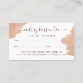 Carte De Rendez-vous Élégant Glam Beauté mains ongles Artiste Manucure (Dos)