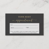 Carte De Rendez-vous Elegant gold and black beauty salon (Dos)