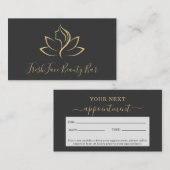 Carte De Rendez-vous Elegant gold and black beauty salon (Devant / Derrière)