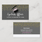 Carte De Rendez-vous Élégant Gold Confetti Eyelash Extensions (Devant / Derrière)