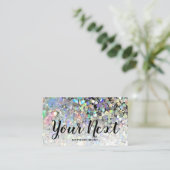 Carte De Rendez-vous Elegant Holographic Glitter Makeup Artist (Debout devant)