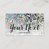 Carte De Rendez-vous Elegant Holographic Glitter Makeup Artist (Devant)