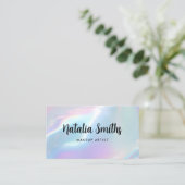 Carte De Rendez-vous Elegant Iridescent Holographic Opalescent (Debout devant)