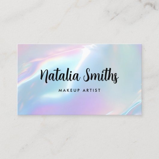 Carte De Rendez-vous Elegant Iridescent Holographic Opalescent (Devant)