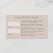 Carte De Rendez-vous Elegant Lashes Before care Appointment Card (Dos)