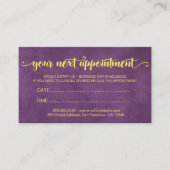 Carte De Rendez-vous Élégant Lotus doré moderne Fleur violet (Devant)