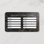 Carte De Rendez-vous Elegant Marble Black-Gold Salon (Dos)