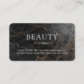 Carte De Rendez-vous Elegant Marble Black-Gold Salon (Devant)