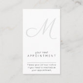 Carte De Rendez-vous Élégant Monogramme de script noir et blanc vertica (Dos)