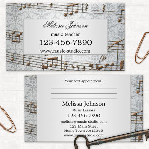 Carte De Rendez-vous Elegant Music Lessons